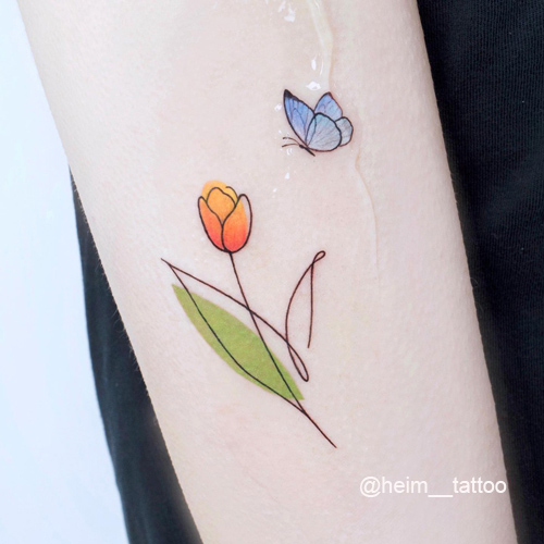 tulip flower tattoo