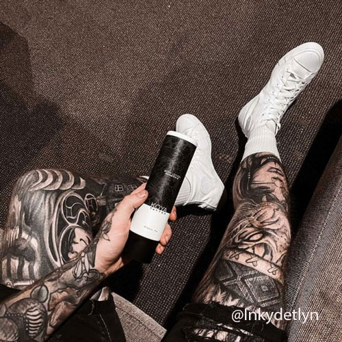 KOYA Tattoo lotion and leg sleeve tattoos