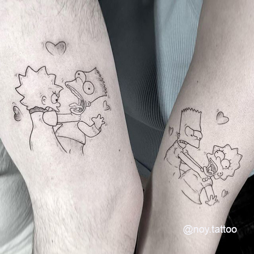 Rėd Döt on Twitter Its the line work for me  Tattoo page  reddottattoos Personal page kingreddot   simpson simpsontattoo  bartsimpson lisasimpson melaninmagic blueink purpleink blackink  whiteink blackandwhite tattoo 