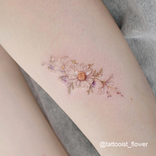 Small Daisy Bouquet Temporary Tattoo - Set of 3 – Little Tattoos