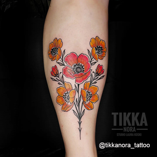 Color Poppies Tattoo by Daniel Adamczyk: TattooNOW